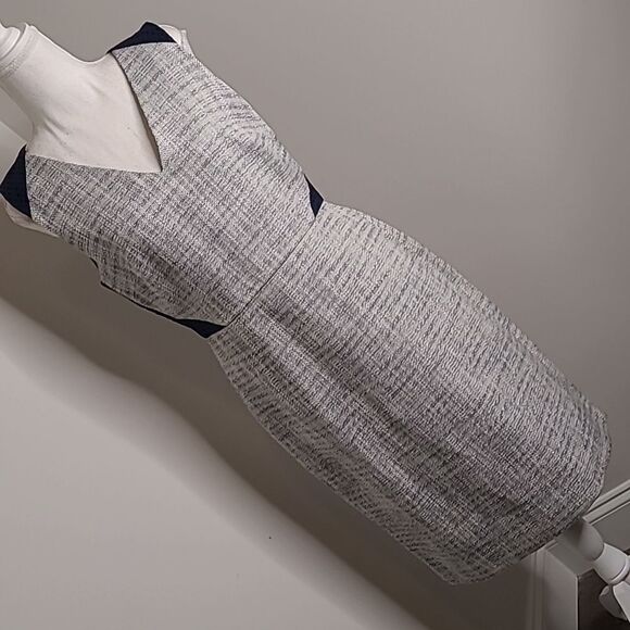 J.Crew  sz 8 navy & white  midi dress, fully lined - Picture 1 of 11